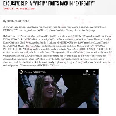 EXCLUSIVE CLIP: A “VICTIM” FIGHTS BACK IN “EXTREMITY”